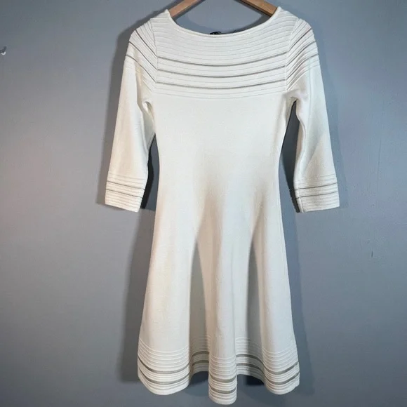 Jessica Howard Ivy  3/4 sleeve sweater dress with sheer details - Picture 5 of 12